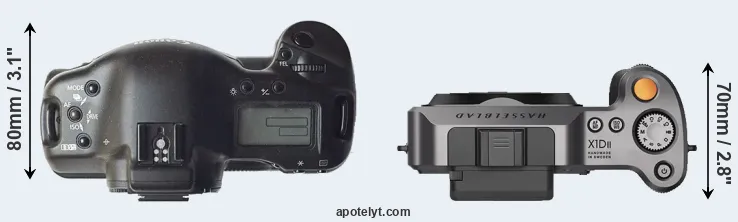 Compare 1D versus X1D II top