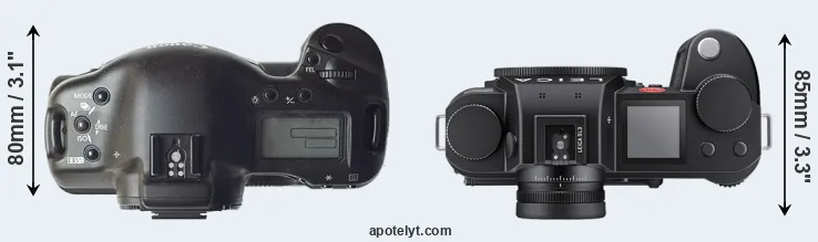 Compare 1D versus Leica SL3 top