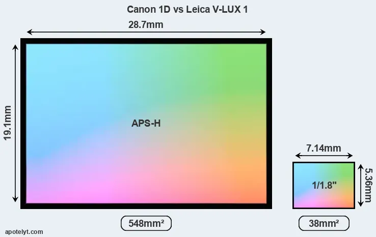 Canon 1D and Leica V-LUX 1 sensor measures