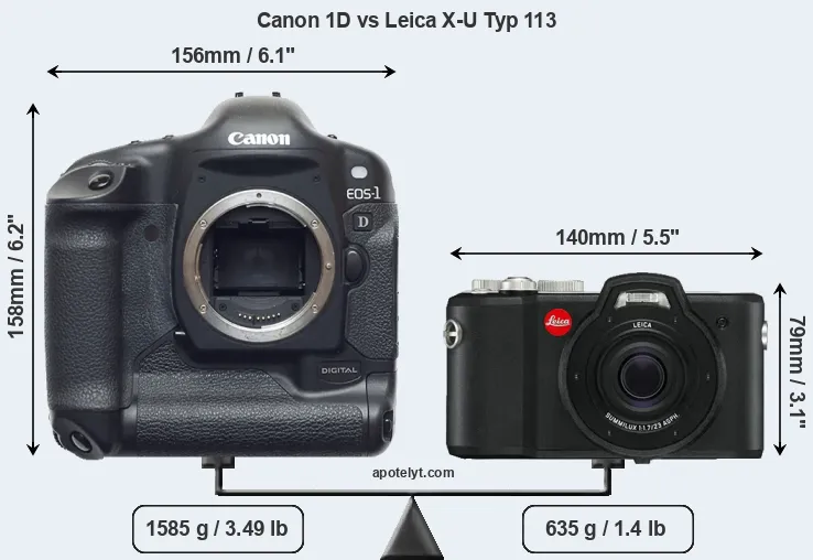 Size Canon 1D vs Leica X-U Typ 113