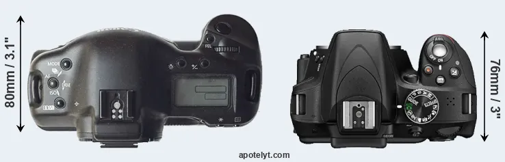 Compare 1D versus D3300 top