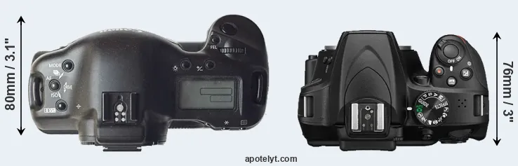 Compare 1D versus D3400 top