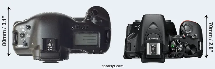 Compare 1D versus D5600 top