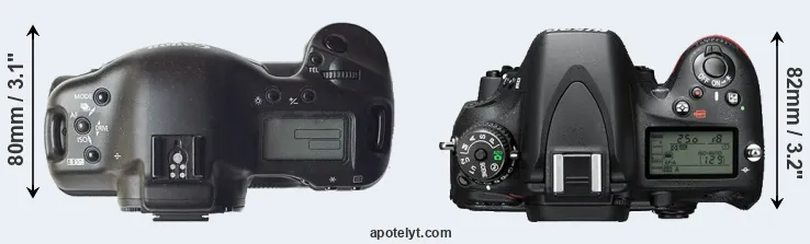 Compare 1D versus D610 top