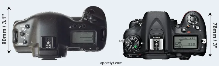 Compare 1D versus D7100 top