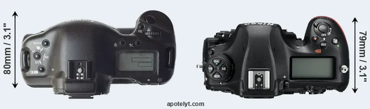Compare 1D versus D850 top