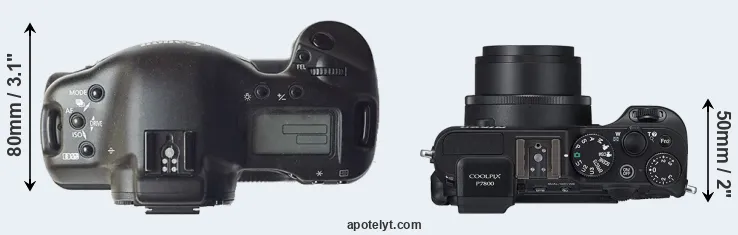 Compare 1D versus P7800 top