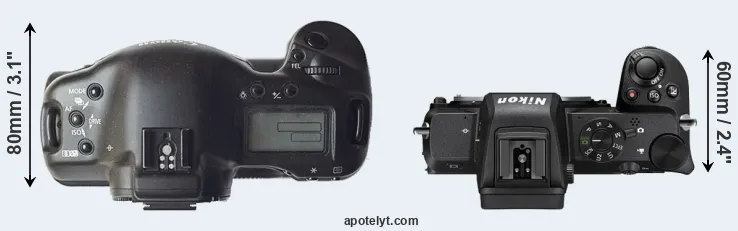 Compare 1D versus Z50 top