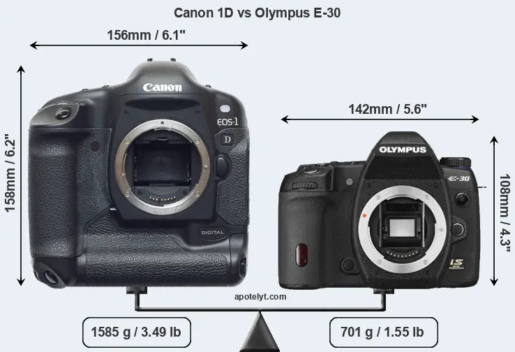 Size Canon 1D vs Olympus E-30