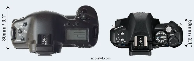 Compare 1D versus E-420 top