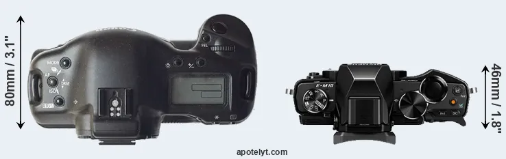 Compare 1D versus E-M10 top