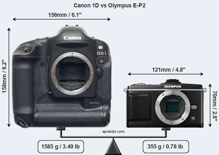 Size Canon 1D vs Olympus E-P2