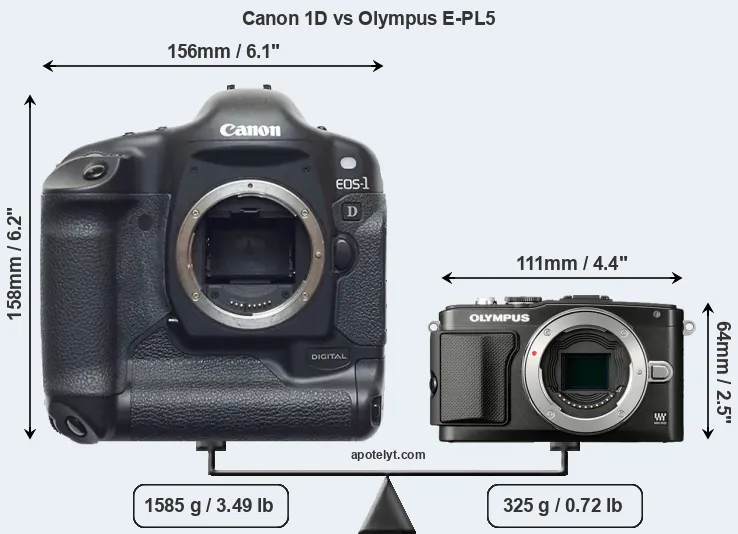 Size Canon 1D vs Olympus E-PL5