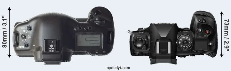Compare 1D versus OM-1 top