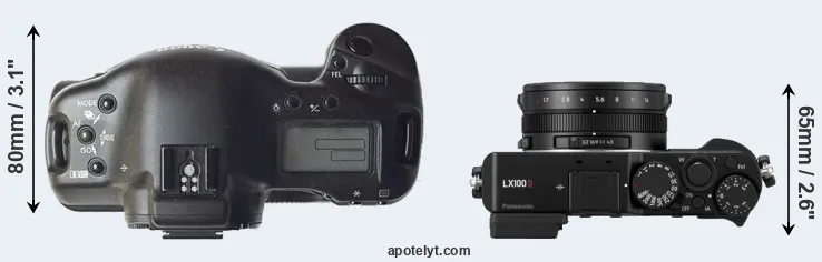 Compare 1D versus LX100 II top