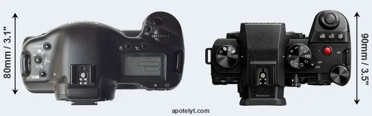 Compare 1D versus S5 II top