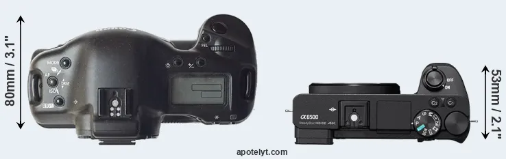Compare 1D versus A6500 top