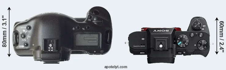 Compare 1D versus A7 II top