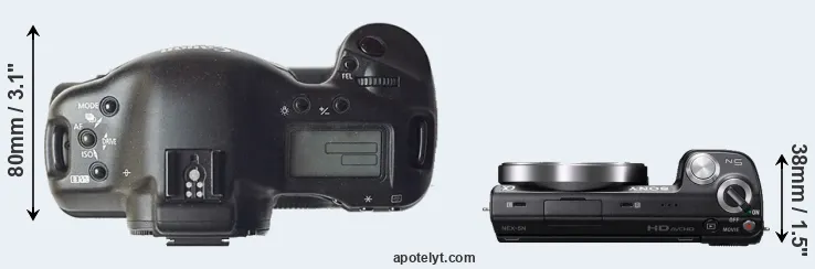 Compare 1D versus NEX-5N top