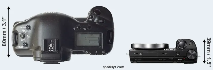 Compare 1D versus NEX-5R top