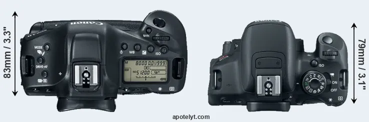 Compare 1DX Mark II versus 700D top