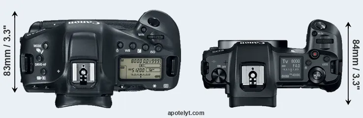 Compare 1DX Mark II versus Canon R top