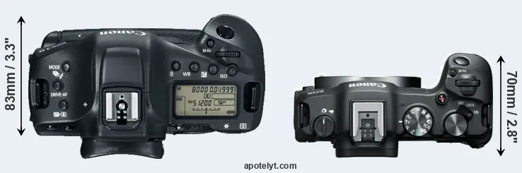 Compare 1DX Mark II versus R8 top