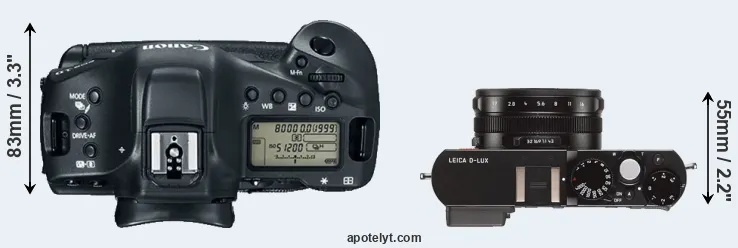 Compare 1DX Mark II versus D-LUX Typ 109 top
