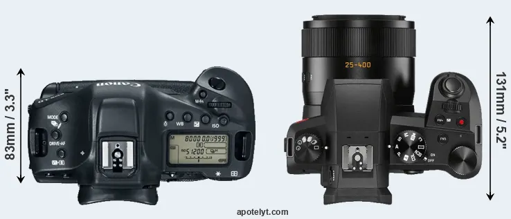 Compare 1DX Mark II versus V-LUX 5 top