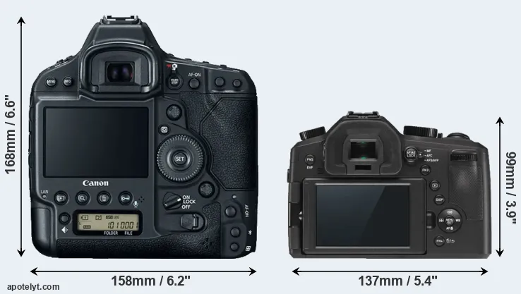 Comparison 1DX Mark II or V-LUX Typ 114 rear