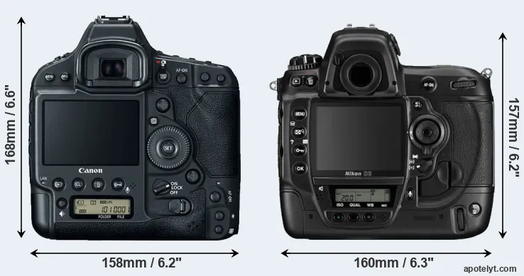 Comparison 1DX Mark II or D3 rear