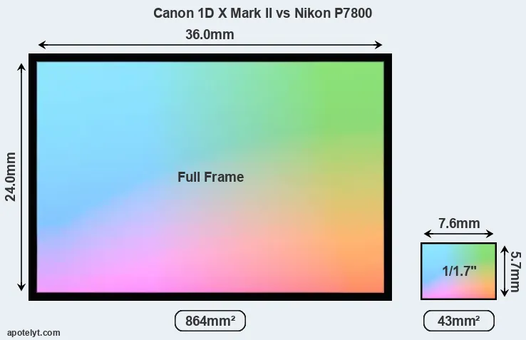 Canon 1D X Mark II and Nikon P7800 sensor measures