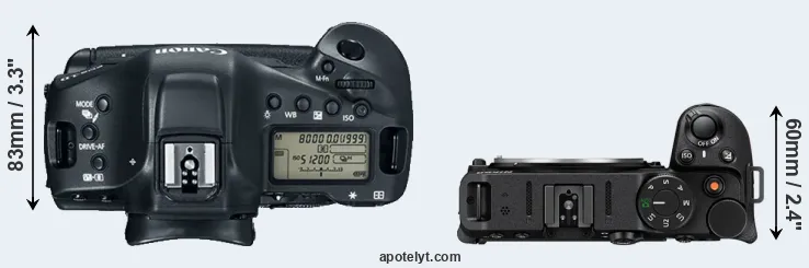 Compare 1DX Mark II versus Z30 top
