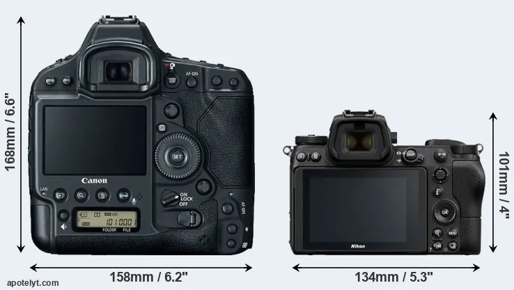 Comparison 1DX Mark II or Z6 rear