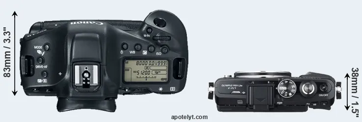 Compare 1DX Mark II versus E-PL7 top