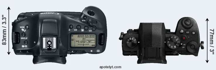 Compare 1DX Mark II versus G90 top