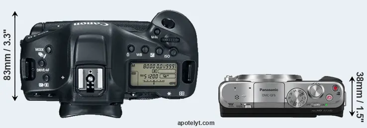 Compare 1DX Mark II versus GF6 top