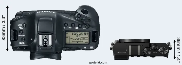 Compare 1DX Mark II versus GM5 top