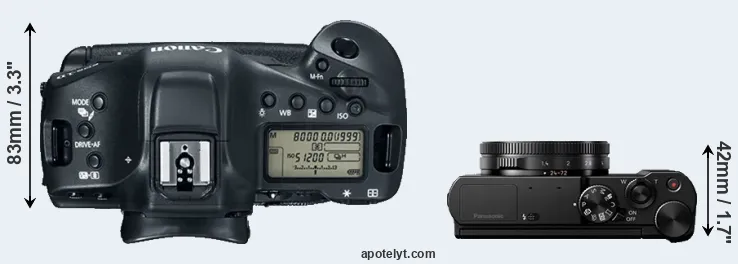 Compare 1DX Mark II versus LX10 top