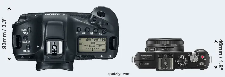 Compare 1DX Mark II versus LX7 top