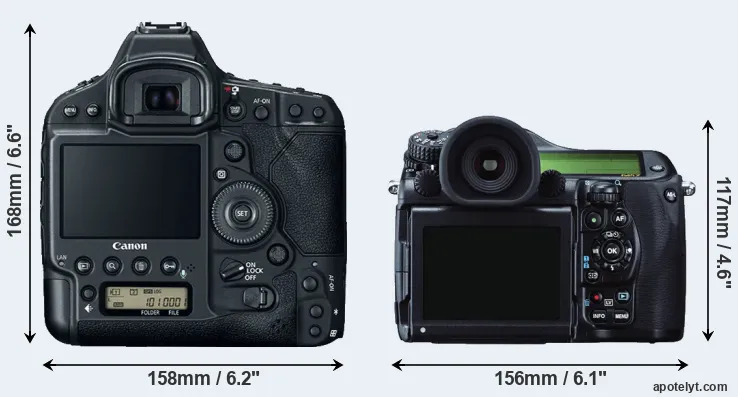 Comparison 1DX Mark II or 645Z rear