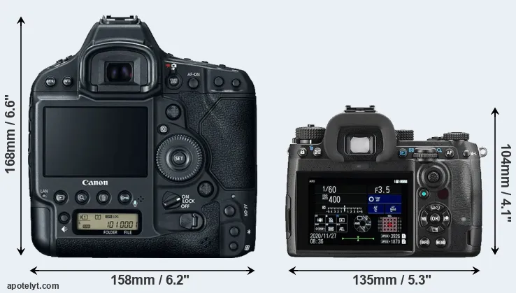 Comparison 1DX Mark II or K-3 III rear