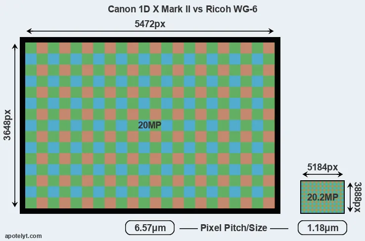 1DX Mark II versus WG-6 MP