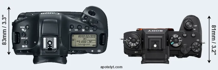 Compare 1DX Mark II versus A1 top