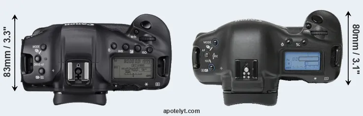 Compare 1DX Mark III versus 1Ds top