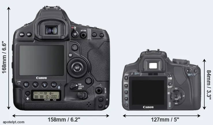 Comparison 1DX Mark III or 400D rear