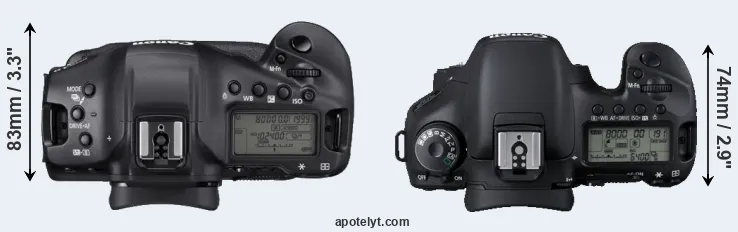 Compare 1DX Mark III versus 7D top