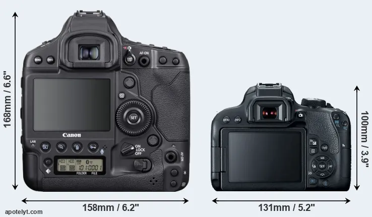 Comparison 1DX Mark III or T7i rear