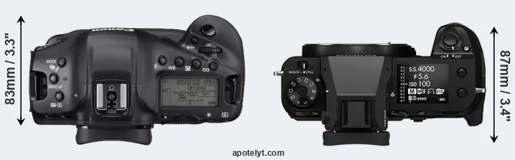 Compare 1DX Mark III versus GFX 50S II top
