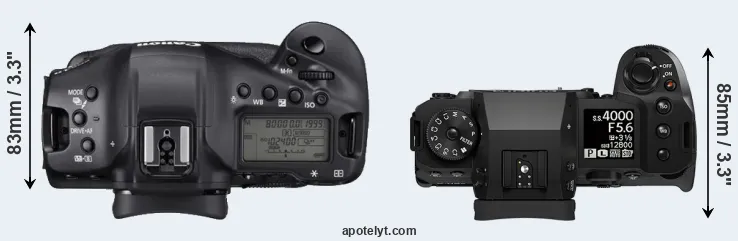 Compare 1DX Mark III versus X-H2S top